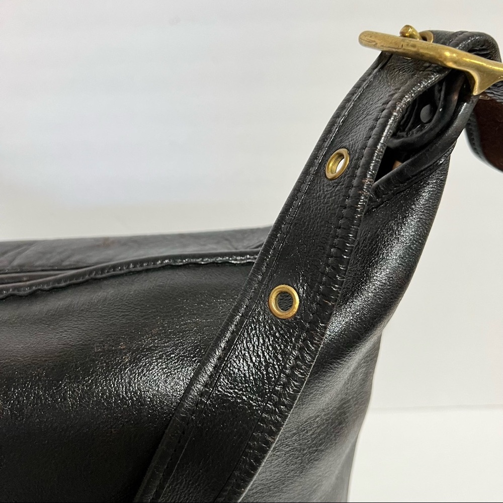 Coach 9085 Duffle Sac Black Large Leather 1990s Vintage Bucket Shoulder Bag - Picture 8 of 14